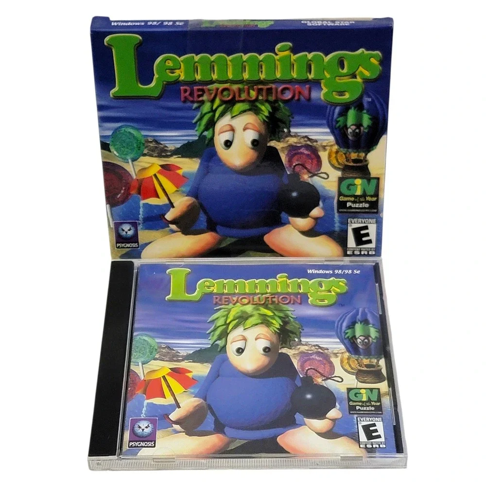 VTG Lemmings Revolution PC Game 2001 CD-ROM Rated E Puzzle Strategy Psygnosis‎